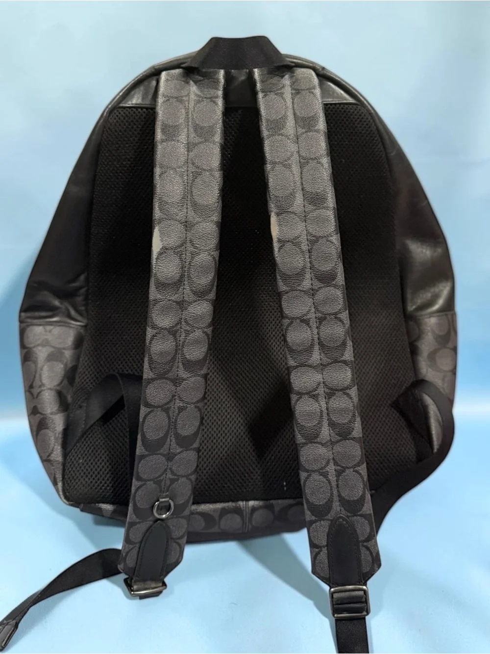 Alluring Coach Men's West, Black Signature Monogram Backpack